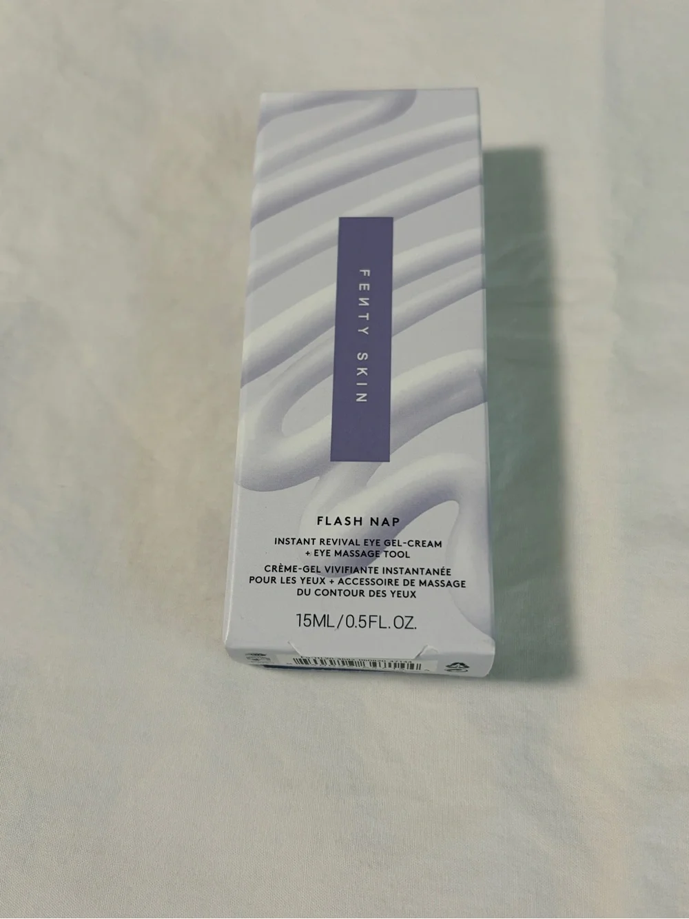 Fenty Beauty Flash Nap Instant Revive Eye Gel-Cream - Lavender & White Packaging